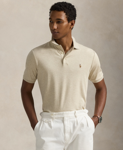 Polo Ralph Lauren Men's Classic Fit Soft Cotton Polo Shirt - Expedition Dune Heather