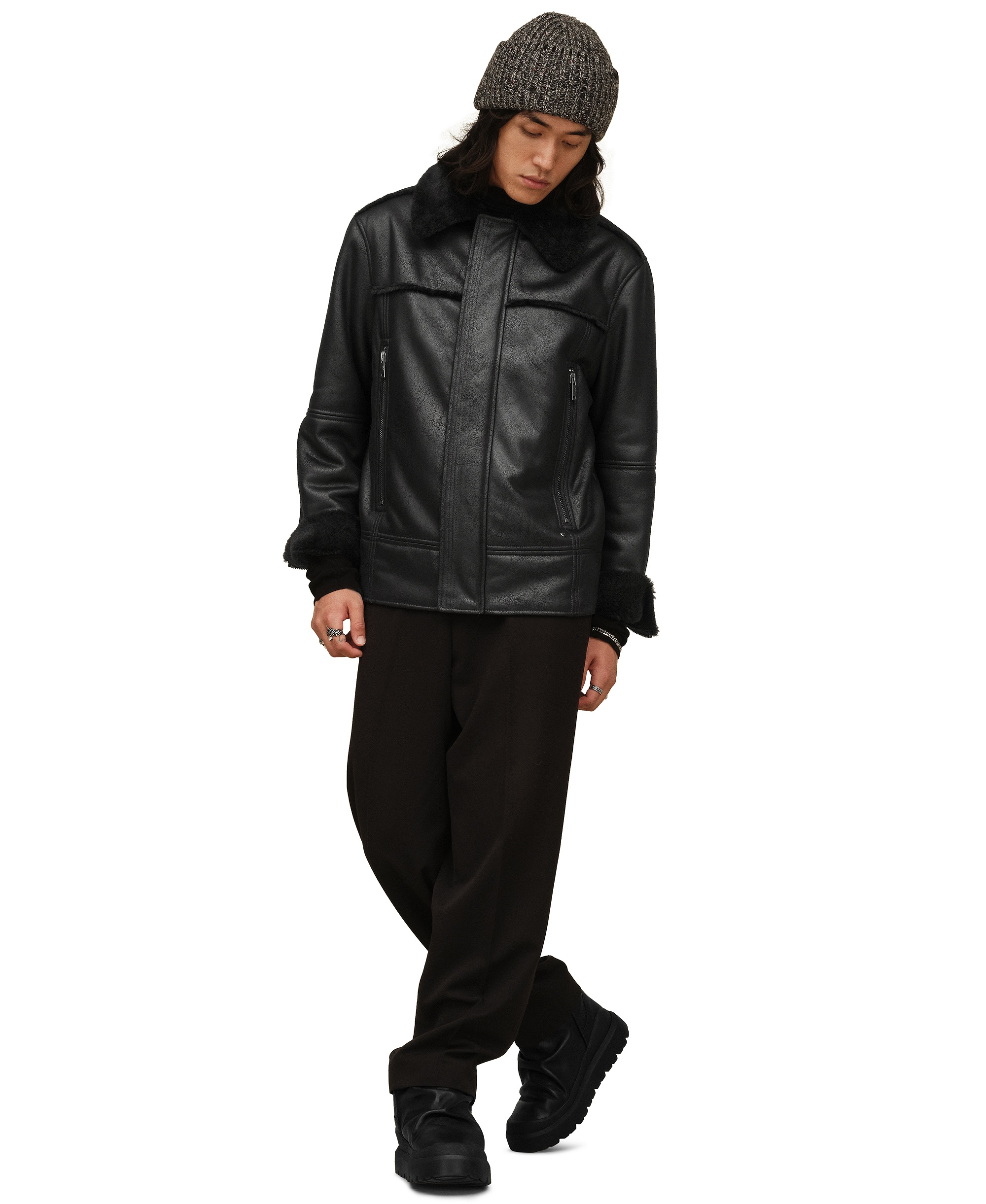 UGG® Men's Thayden Luxefluff Fleece Lined Jacket - Black