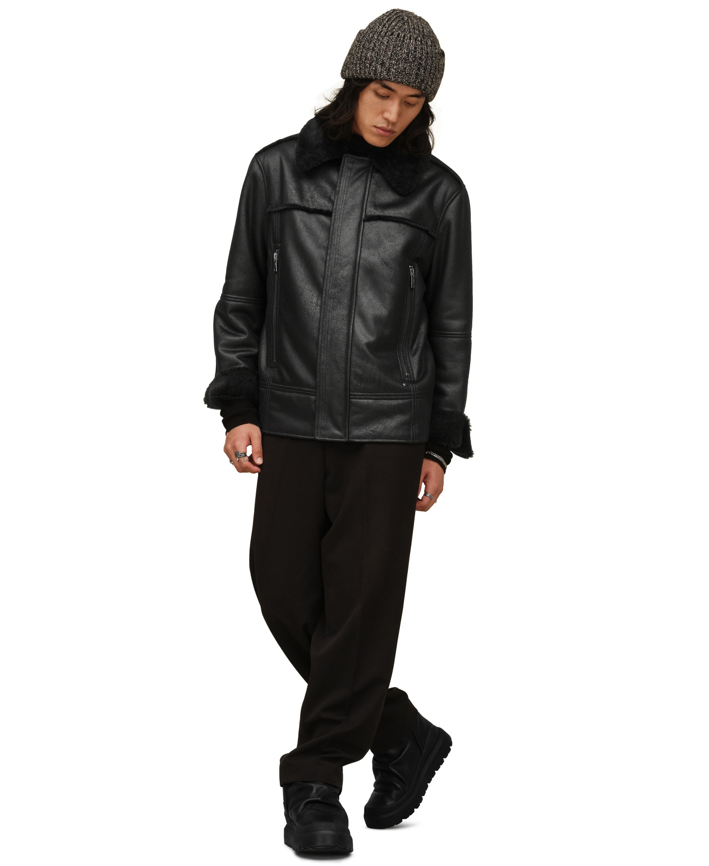 UGG® Men's Thayden Luxefluff Fleece Lined Jacket - Black
