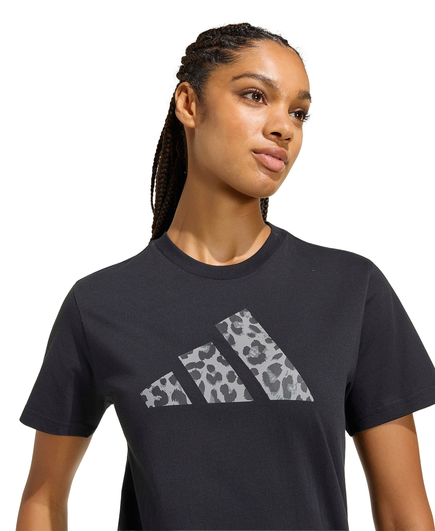 adidas Women's Cotton Animal Graphic T-Shirt - Black