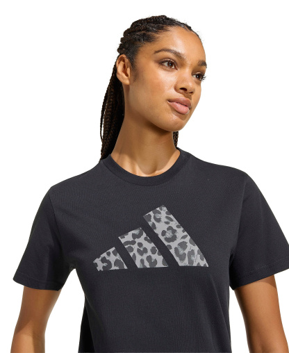 adidas Women's Cotton Animal Graphic T-Shirt - Black
