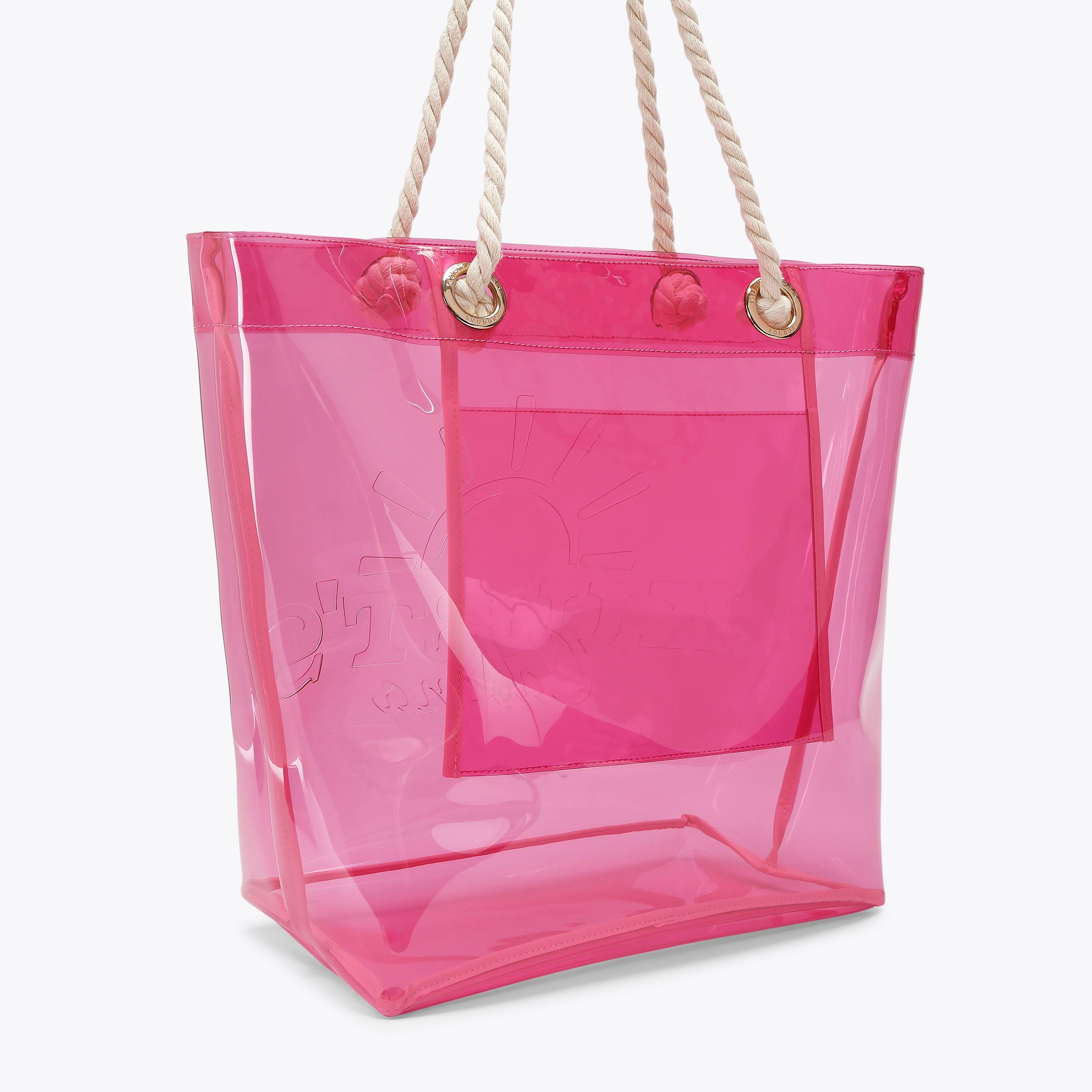 Kurt Geiger London Kurt's Cabana Vinyl Tote Bag - Pink - view 4