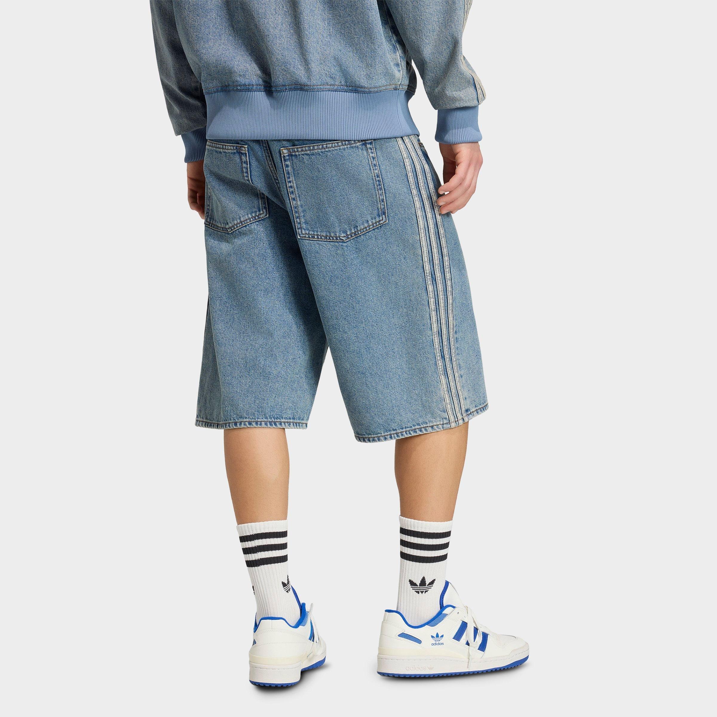 Men's adidas Originals Firebird Adicolor Straight Denim Shorts - Worn Blue Denim