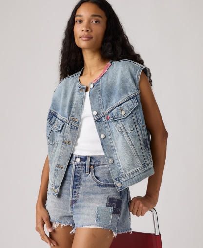 Levi's Premium Women's Relaxed-Fit Sleeveless Trucker Jacket - Melodys Muse Vest
