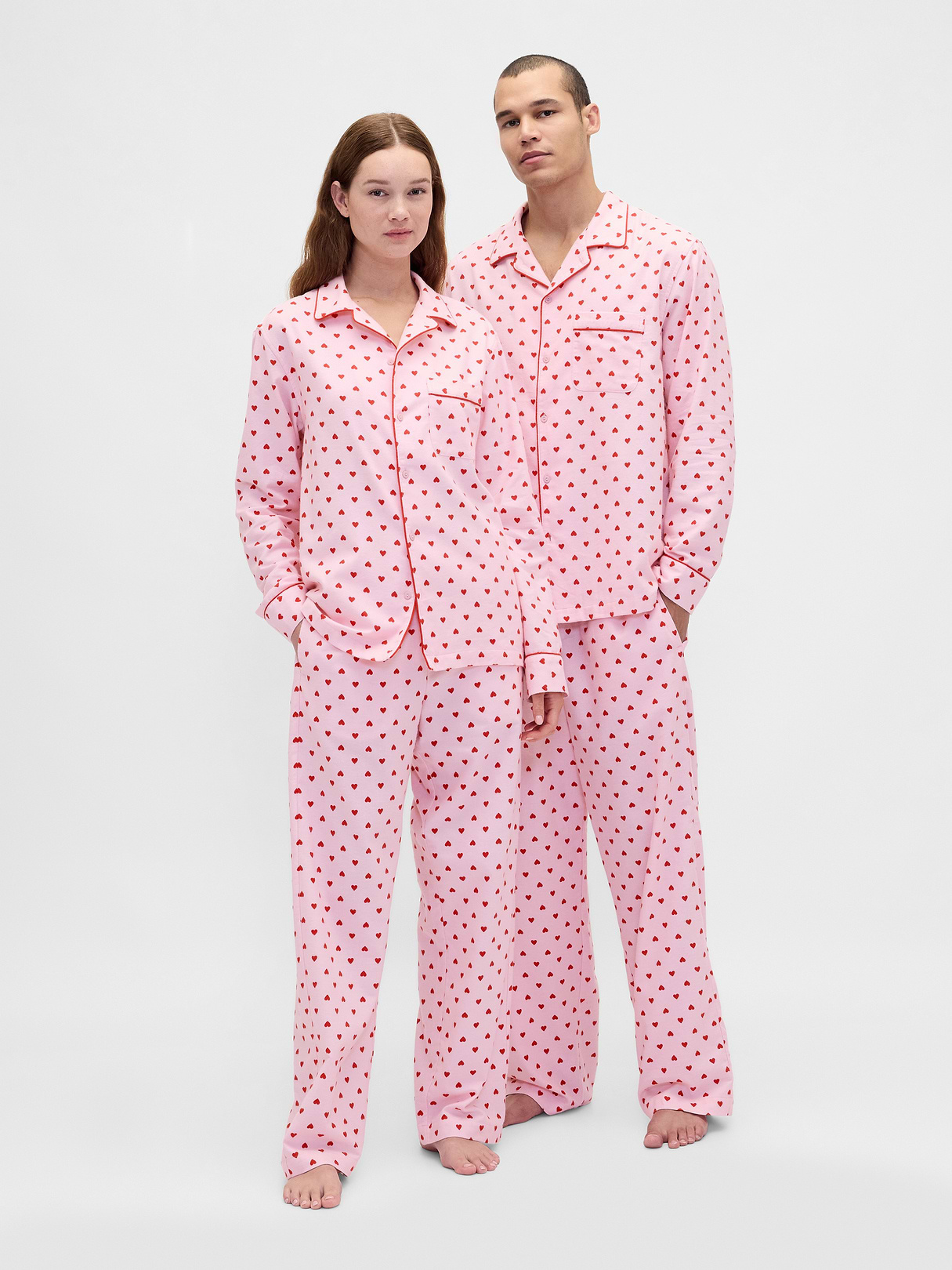 Adult Softest Flannel PJ Pants - Pink hearts