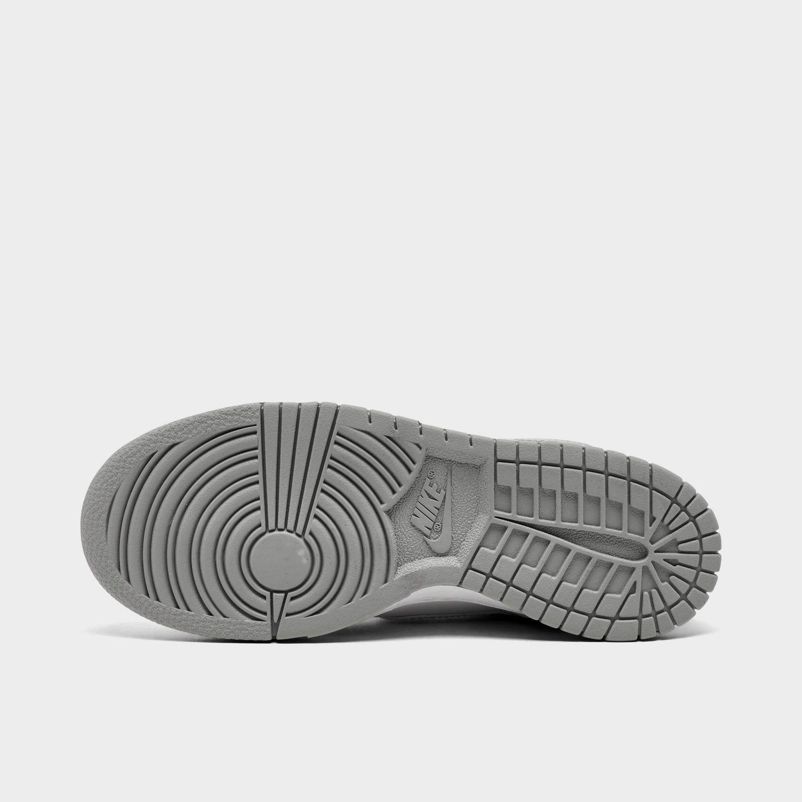 Big Kids' Nike Dunk Low Casual Shoes - White/White/Light Smoke Grey