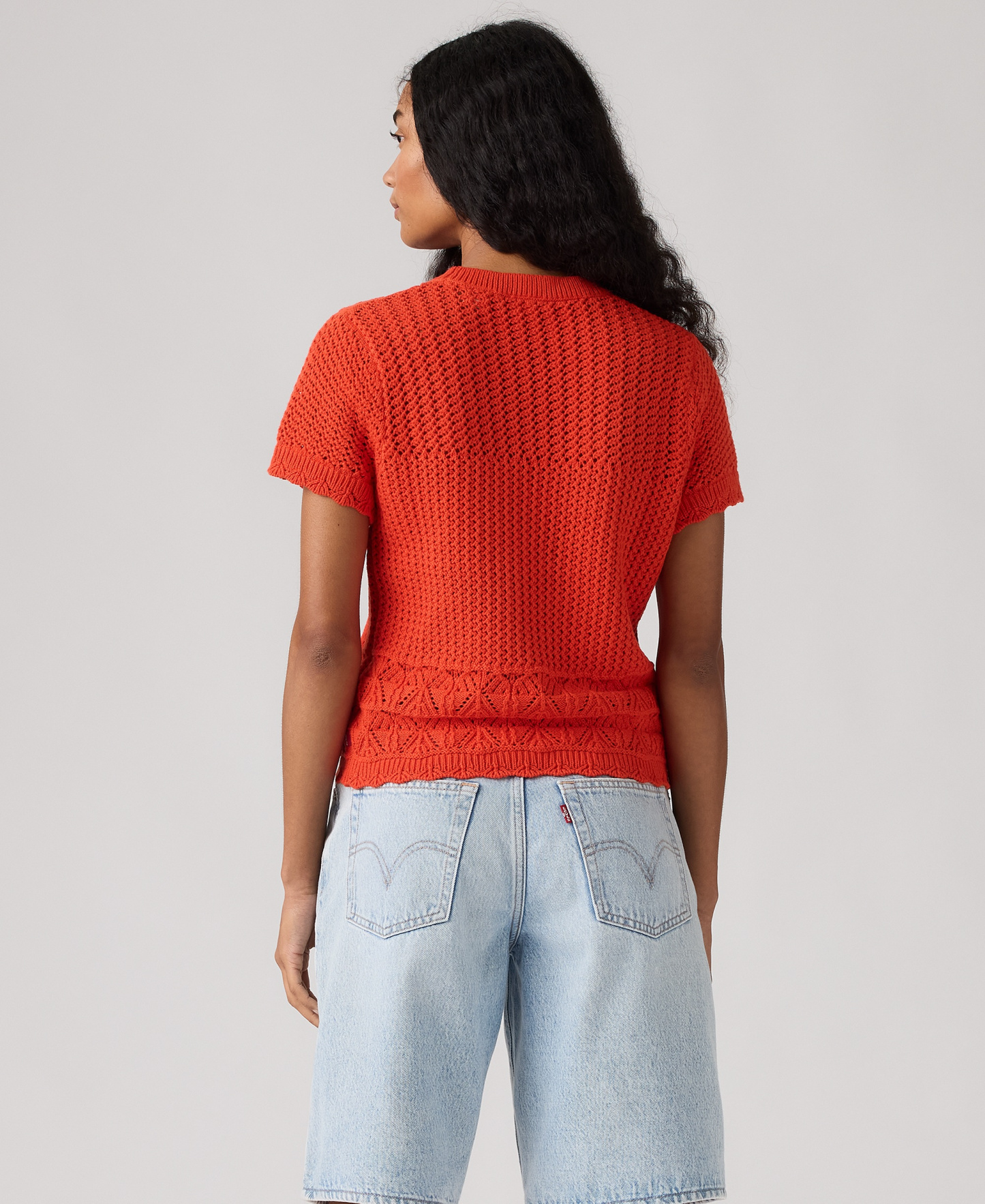 Levi's Women's Isabelle Crochet Short-Sleeve Sweater - Signal Red