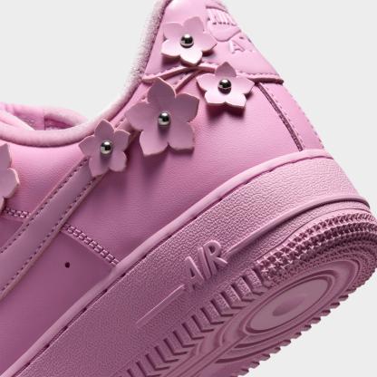Women's Nithtke Air Force 1 '07 "Florette" Casual Shoes - Pink Rise/Pink Foam/Metallic Silver/Pink Rise - Detail shot