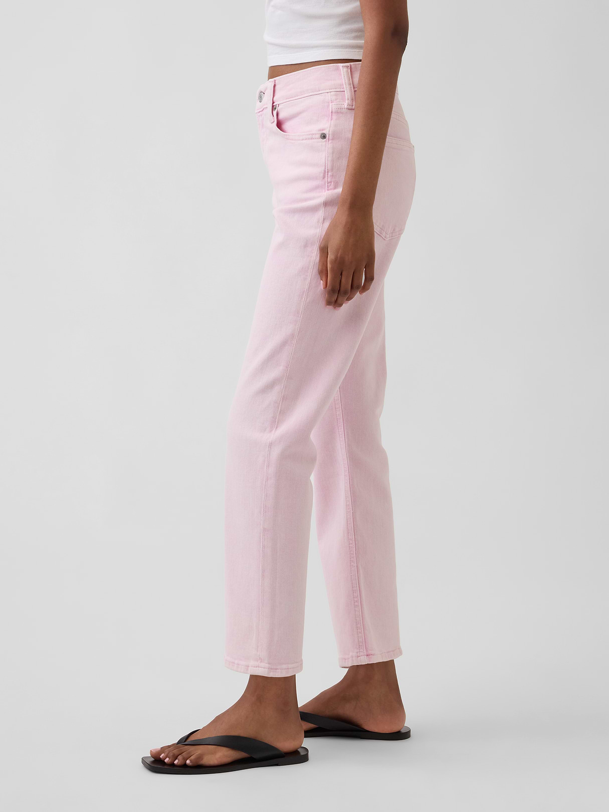 High Rise ’90s Slim Straight Crop Jeans - Cherry blossom pink
