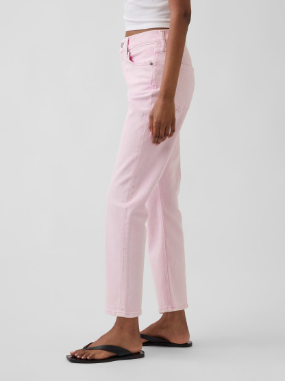 High Rise ’90s Slim Straight Crop Jeans - Cherry blossom pink