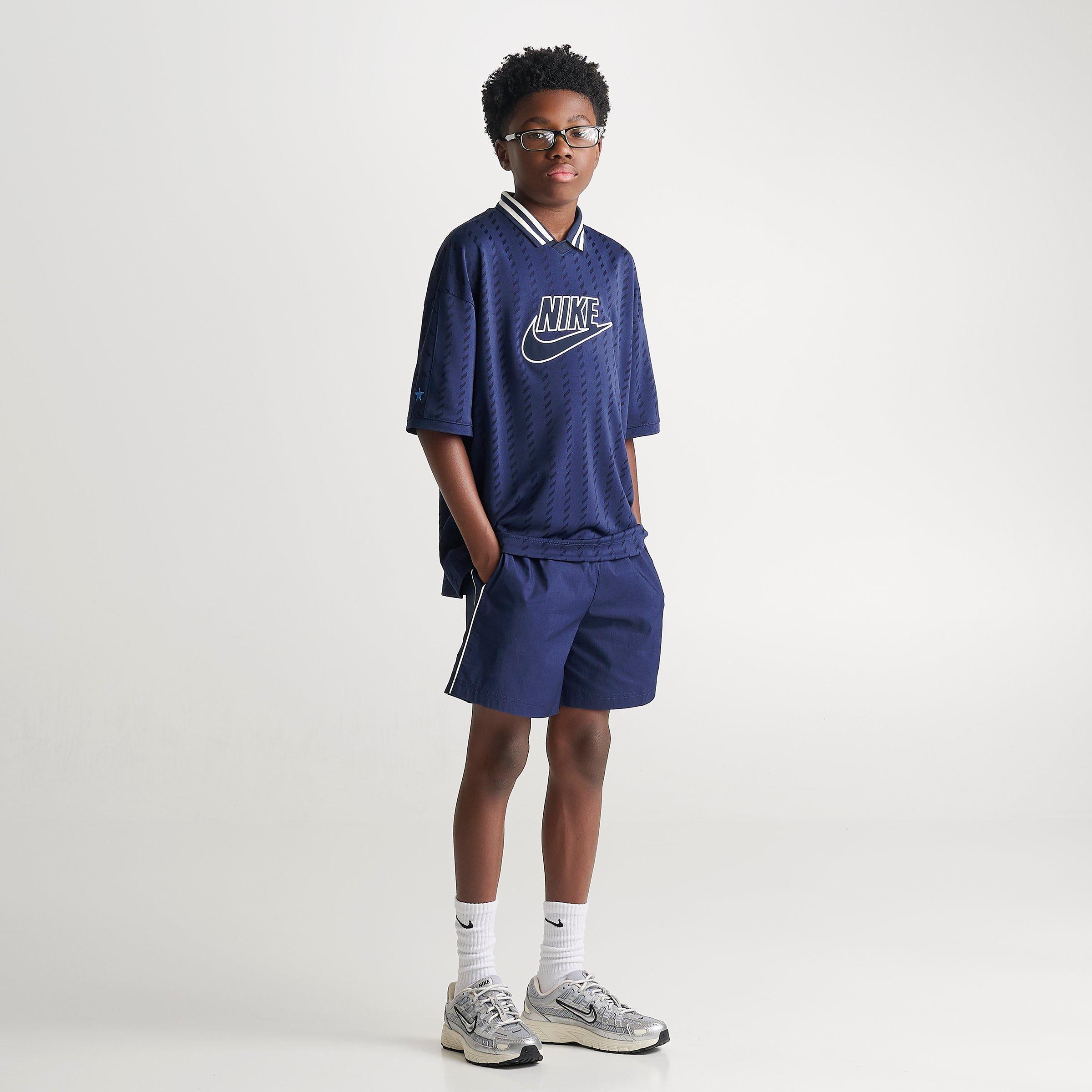 Big Kids' Nithtke Sportswear Woven Shorts - Midnight Navy/Midnight Navy/Soft Pearl/Midnight Navy