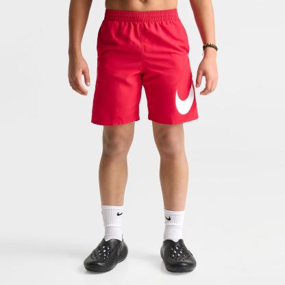 Big Kids' Nike Stacked Logo Swim Shorts - University Red