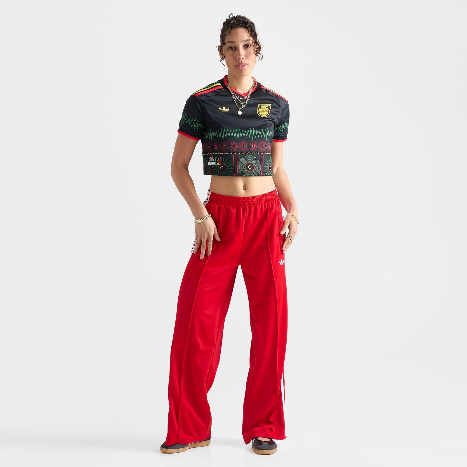 Women's adidas Originals Jamaica 26 x Bob Marley Away Cropped Jersey - Black - view 2
