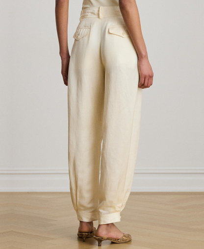 Lauren Ralph Lauren Women's Shantung Barrel Cargo Pants - Mascarpone Cream