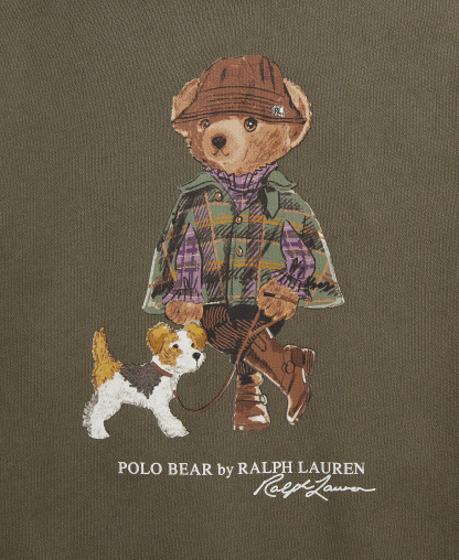 Polo Ralph Lauren Girls' 7-16 Polo Bear Long-Sleeve Sweatshirt - Cruise Olive