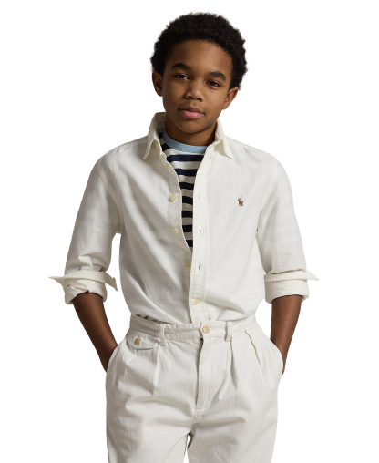 Polo Ralph Lauren 8-20 Boys' Embroidered Pony Logo Cotton Oxford Shirt - White