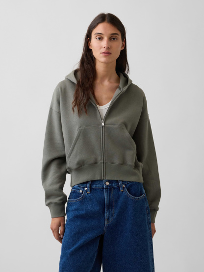VintageSoft Wedge Zip Hoodie - Castor grey