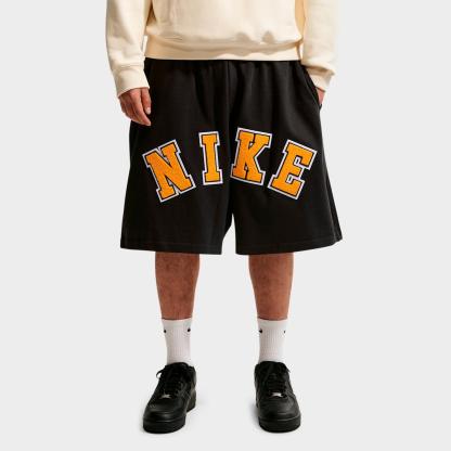 Men's Nike Life Midweight Chenille Knit Shorts - Black/University Gold
