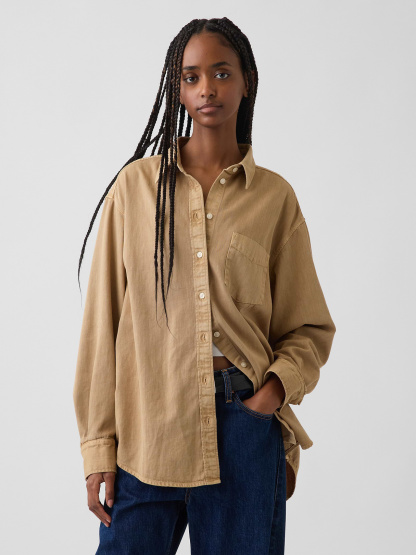 Denim Big Shirt - Mojave tan