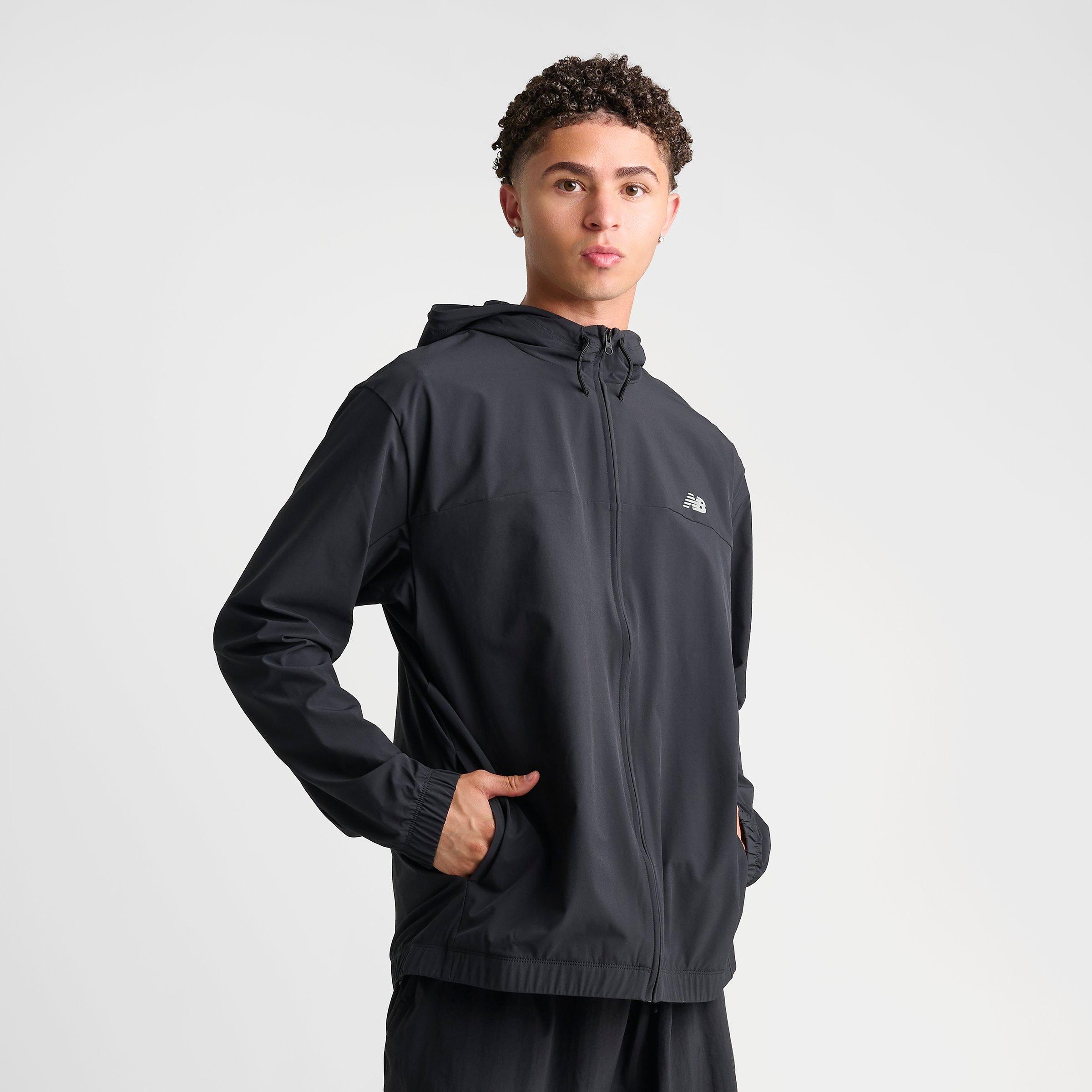 Men's New Balance Sport Essentials Woven Full-Zip Jacket - Black/Black - view 3