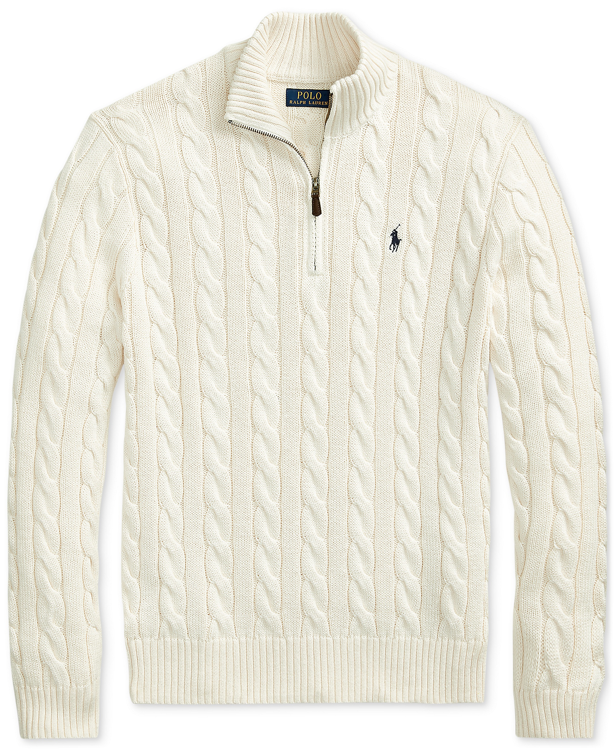 Polo Ralph Lauren Men's Cable-Knit Cotton Sweater - Cream