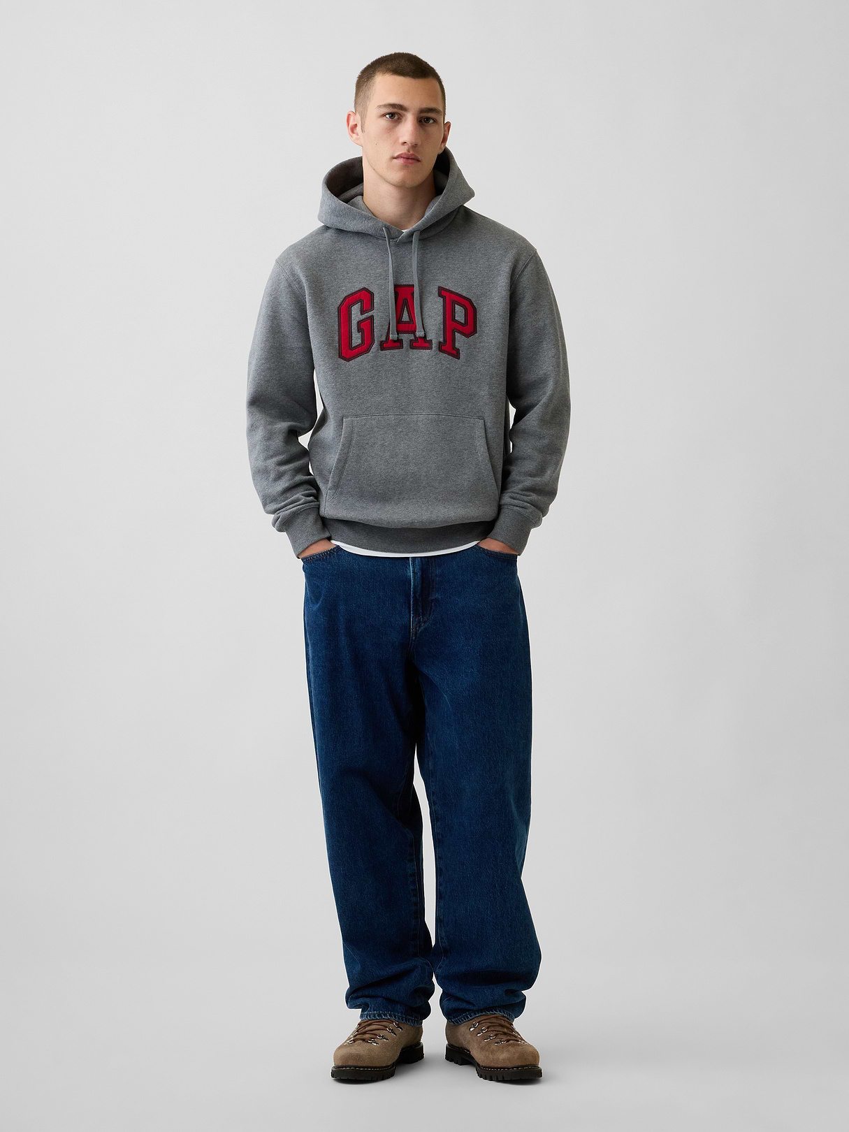 Adult VintageSoft Arch Logo Hoodie - Charcoal grey