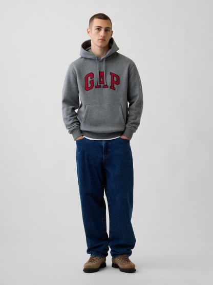 Adult VintageSoft Arch Logo Hoodie - Charcoal grey