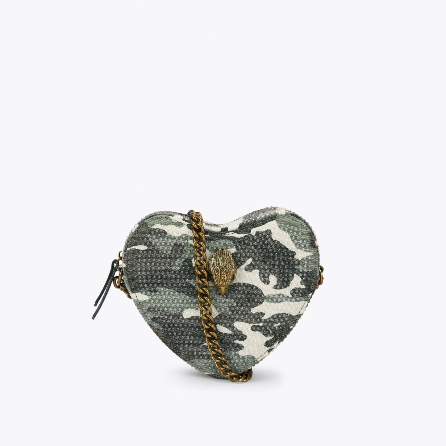 Kurt Geiger London Fabric Kensington Heart Bag - Green