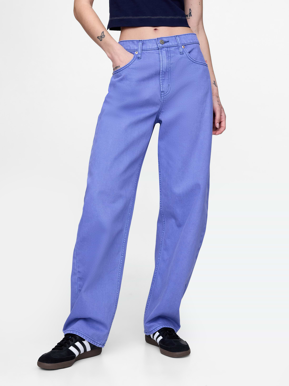 High Rise Barrel Jeans - Dazzling blue