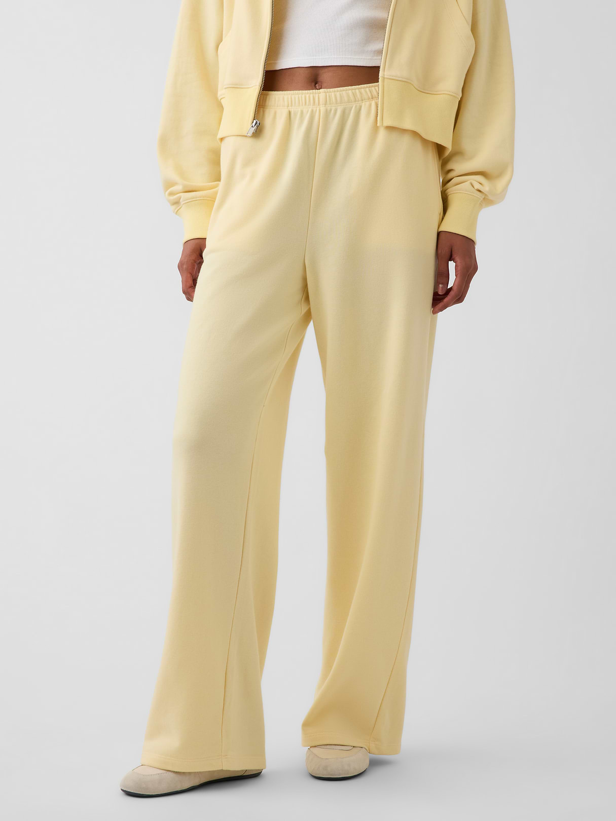 Mid Rise VintageSoft Terry Loose Sweatpants - Maize yellow