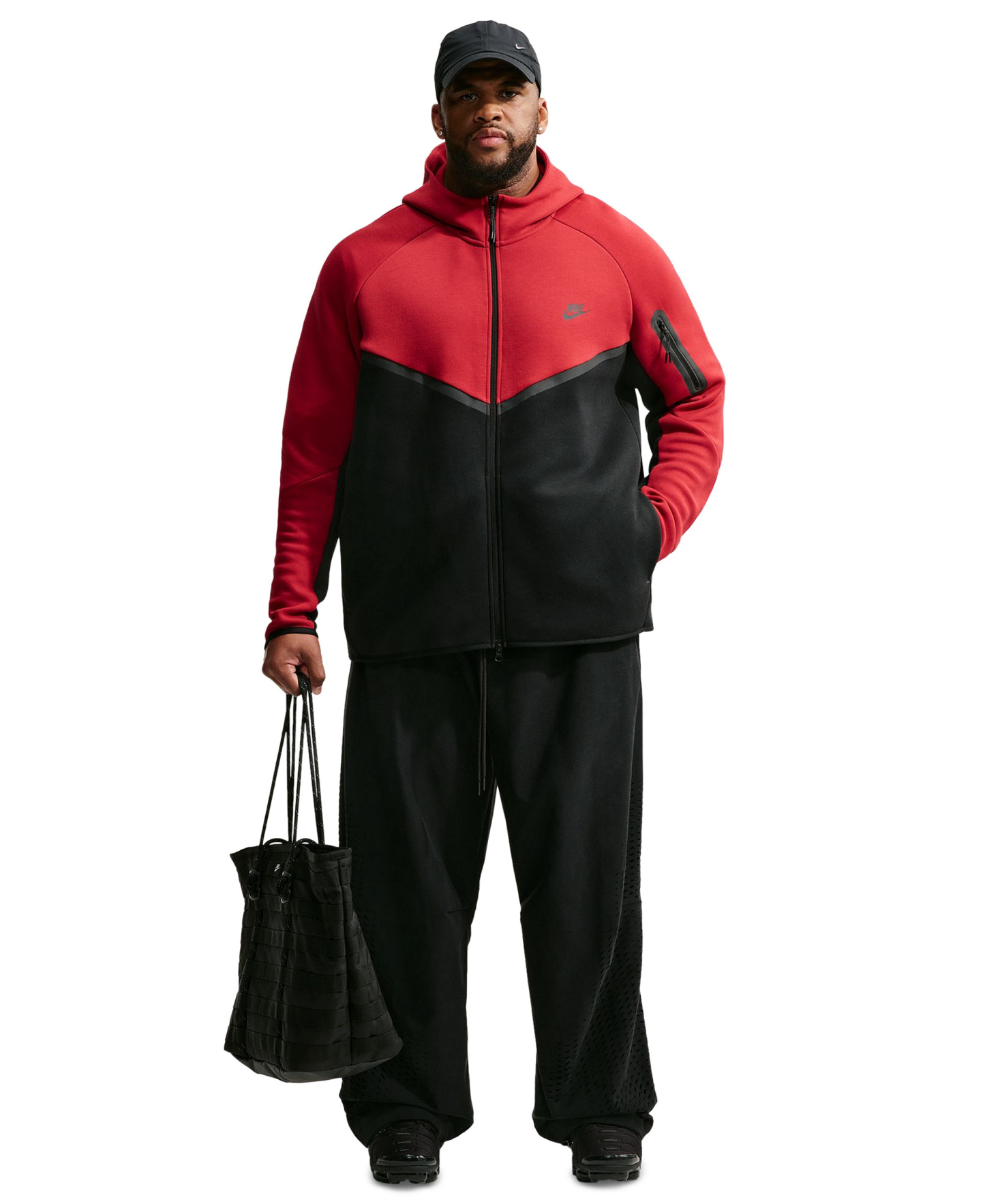 Nike Men's Tech Fleece Full-Zip Hoodie - Tough Red/Black