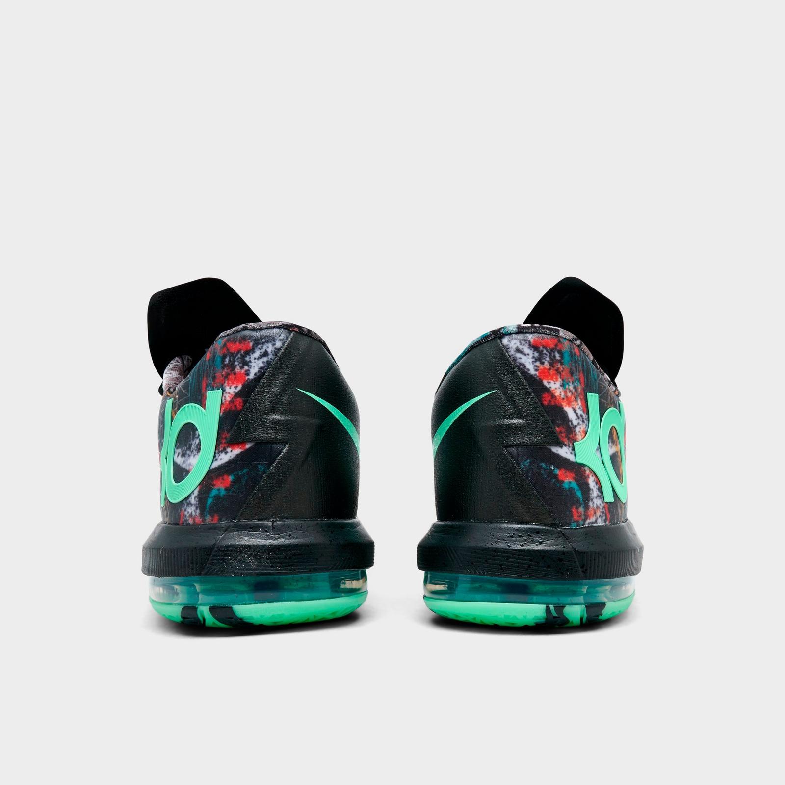 Men's Nike KD 6 Basketball Shoes - Multi-Color/Green Glow/Black