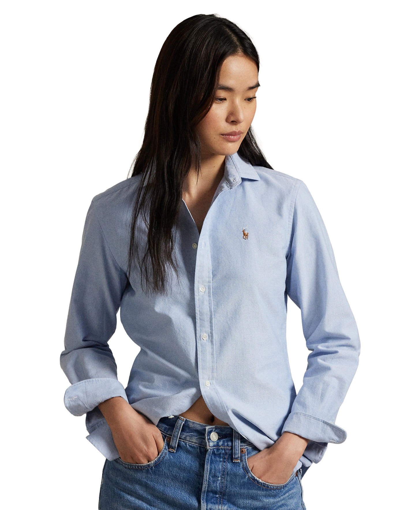 Polo Ralph Lauren Women's Slim-Fit Oxford Shirt - Blue