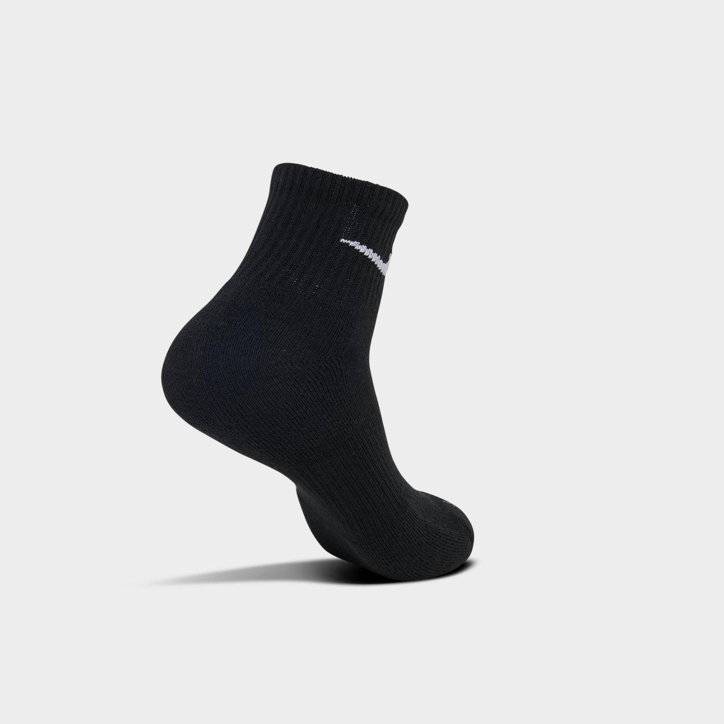 Nike Everyday Plus Cushioned 6-Pack Quarter Training Socks - Black/White