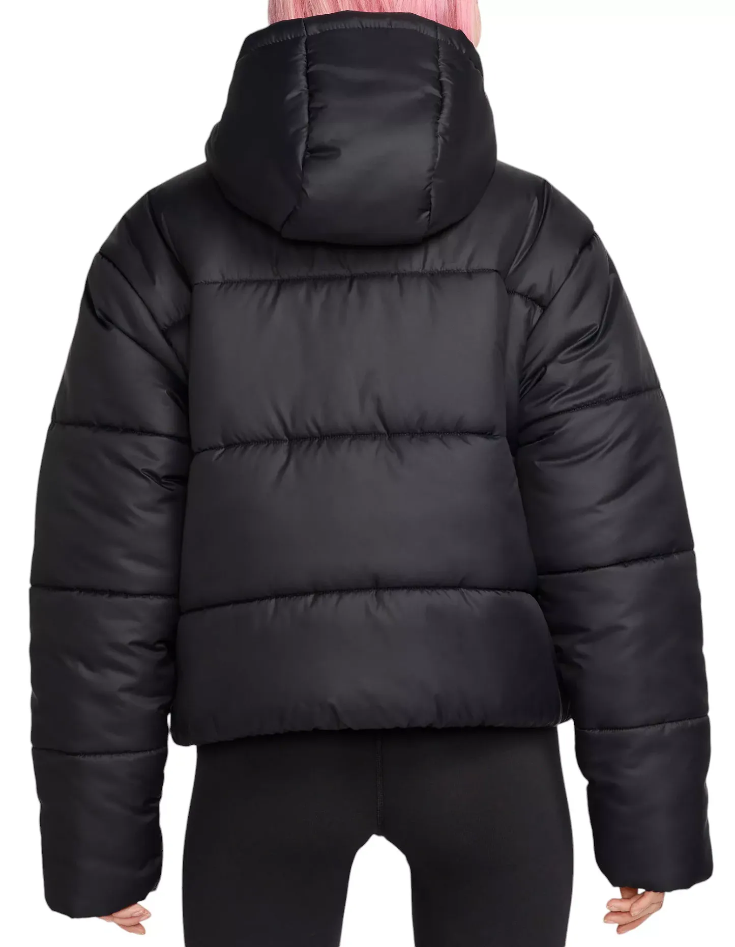 Nike Women's Sportswear Classic Puffer Therma-FIT Loose Hooded Jacket — Black