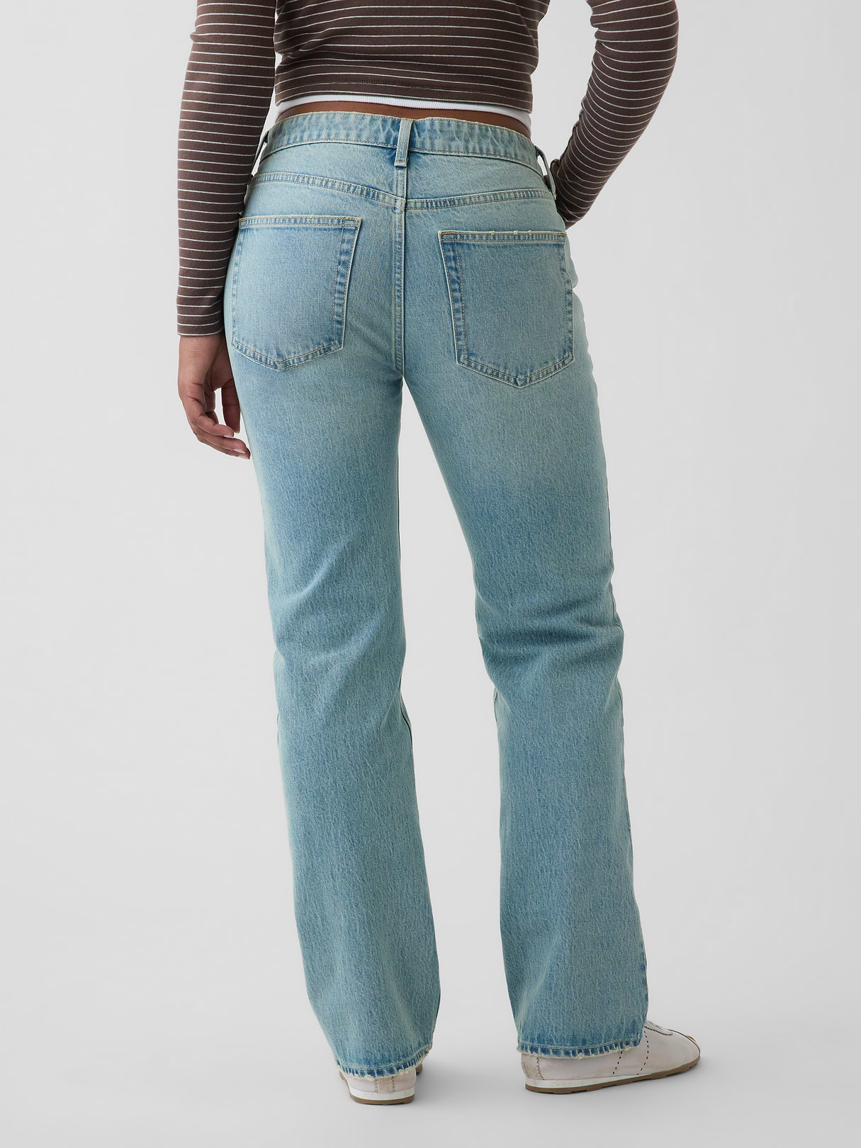 Curvy Mid Rise Relaxed Straight Jeans - Medium indigo