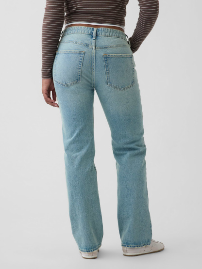 Curvy Mid Rise Relaxed Straight Jeans - Medium indigo