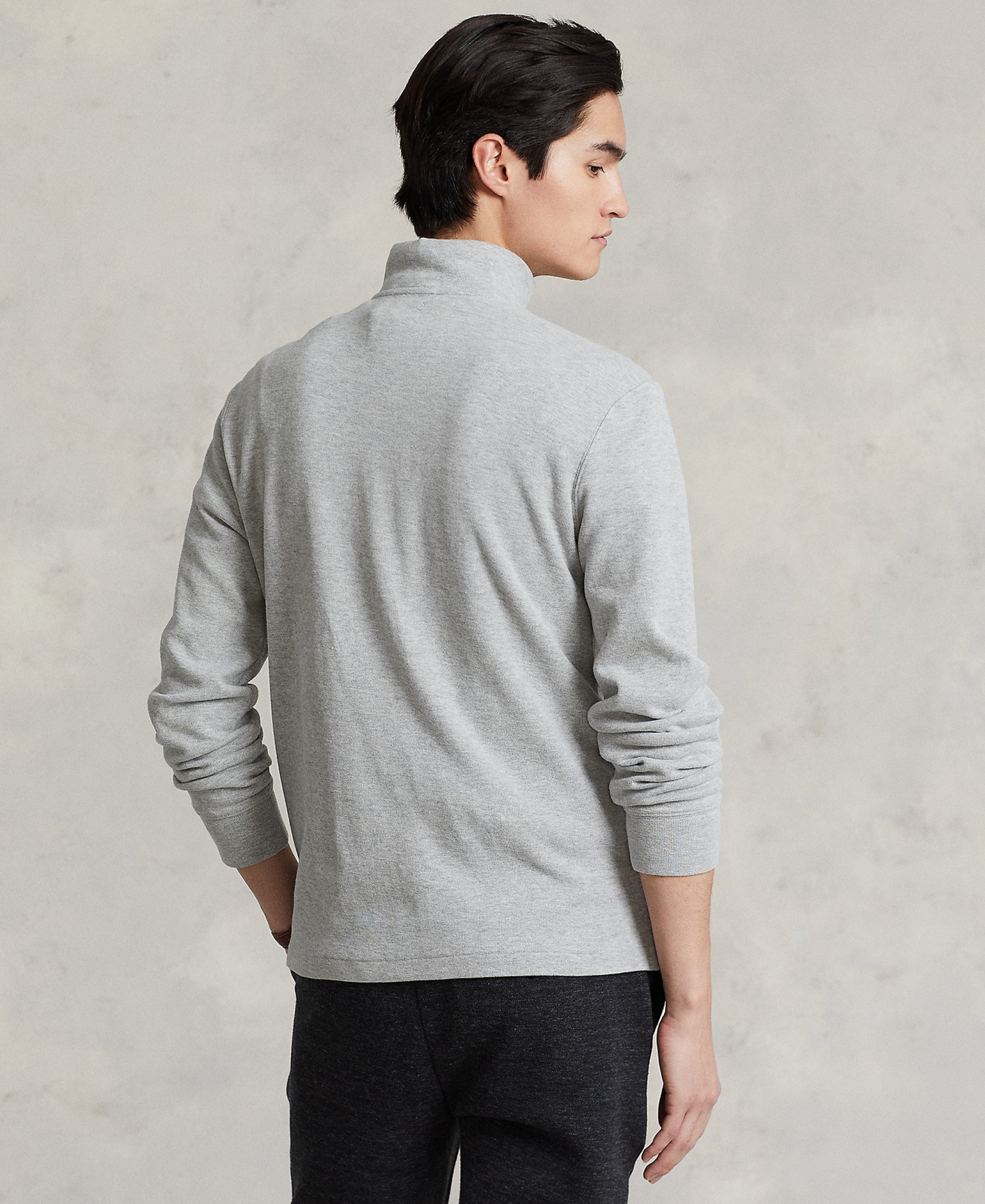Polo Ralph Lauren Men's Estate-Rib Cotton Quarter-Zip Sweater - Andover Heather
