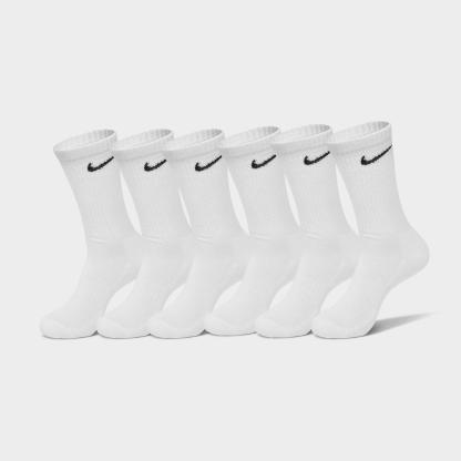 Nithtke Everyday Cushioned Training Crew Socks (6-Pack) - White/Black