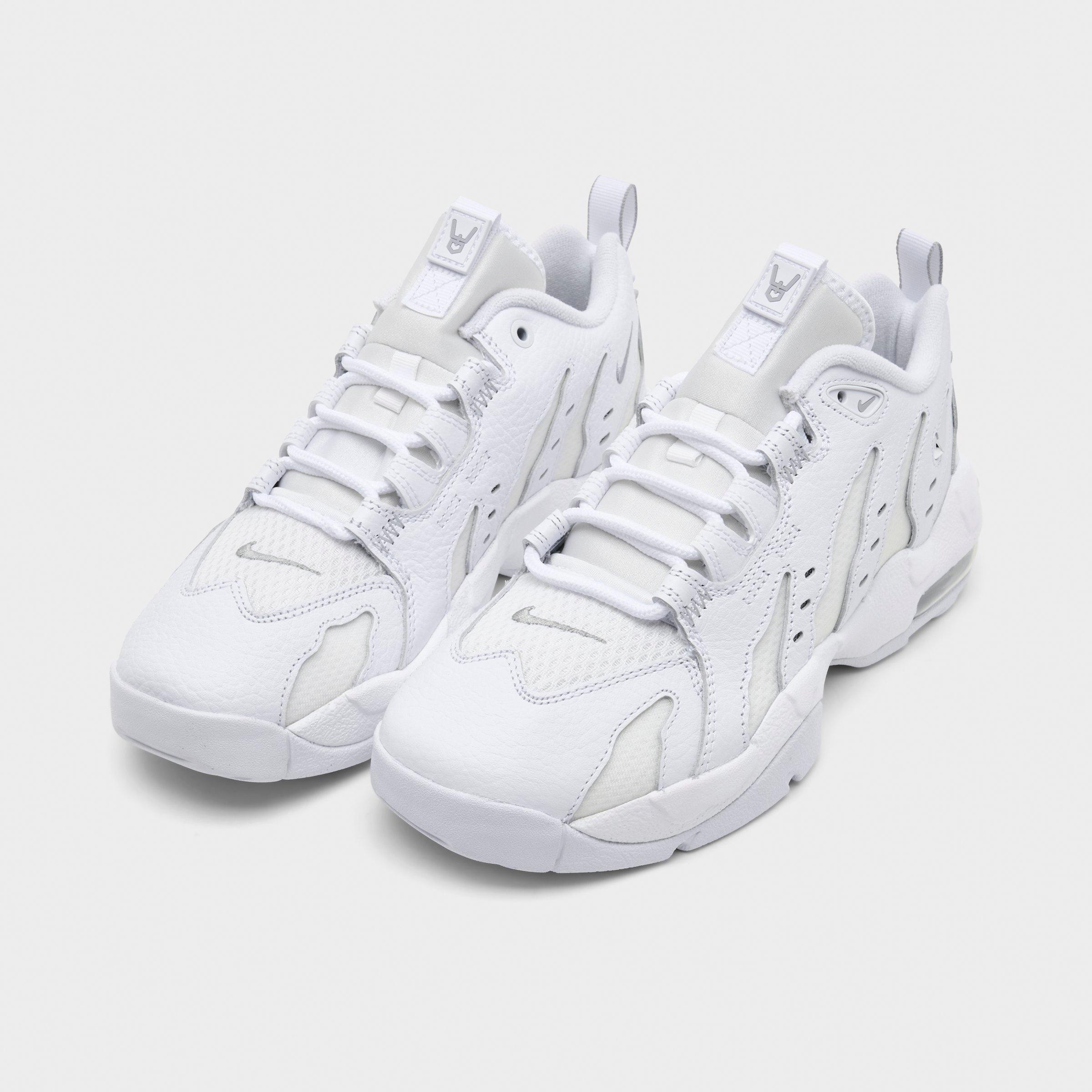 Big Kids' Nithtke Air DT Max ‘96 Low Casual Shoes - White/Metallic Silver/White/Light Smoke Grey - Both shoes facing left