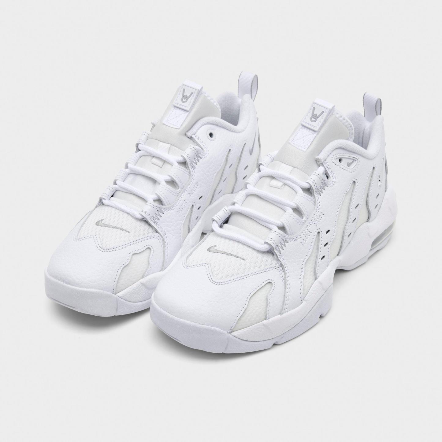 Big Kids' Nithtke Air DT Max ‘96 Low Casual Shoes - White/Metallic Silver/White/Light Smoke Grey - Both shoes facing left