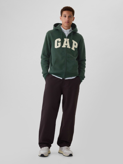 Adult VintageSoft Arch Logo Zip Hoodie - ESSEX GREEN