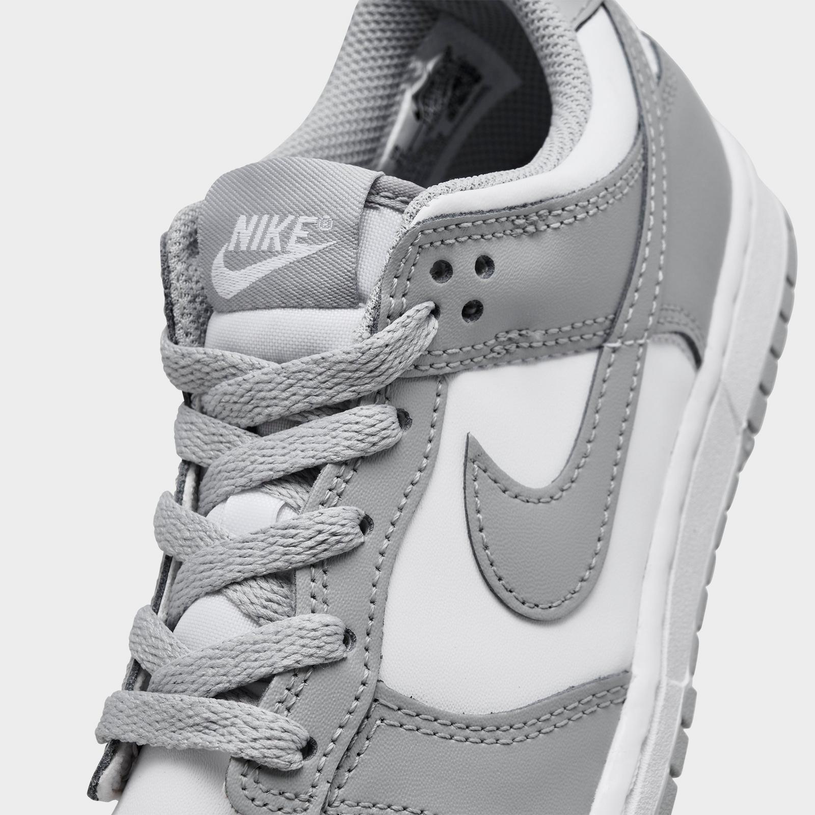 Little Kids' Nike Dunk Low Casual Shoes - White/Light Smoke Grey