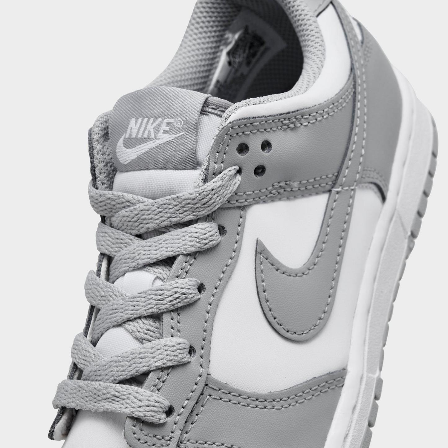 Little Kids' Nike Dunk Low Casual Shoes - White/Light Smoke Grey