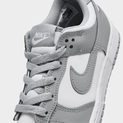 Little Kids' Nike Dunk Low Casual Shoes - White/Light Smoke Grey