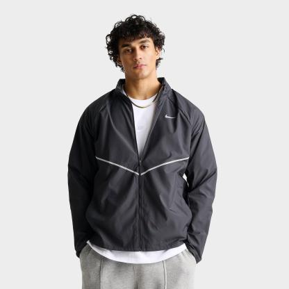 Men's Nithtke Miler Repel UV Protection Full-Zip Running Jacket - Black/Black/Reflective Silver