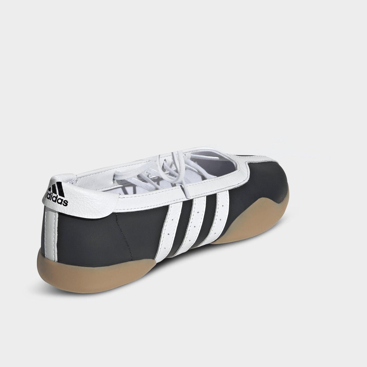 Women's adidas Originals Taekwondo Mei Ballet Casual Shoes - Core Black/Cloud White/Gum (JR7031-001) - Back view