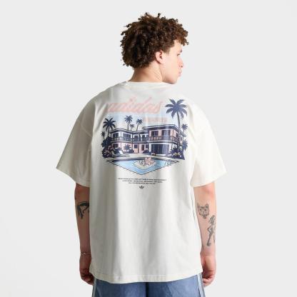 Men's adidas Originals Resort Graphic T-Shirt - Off White - view 1