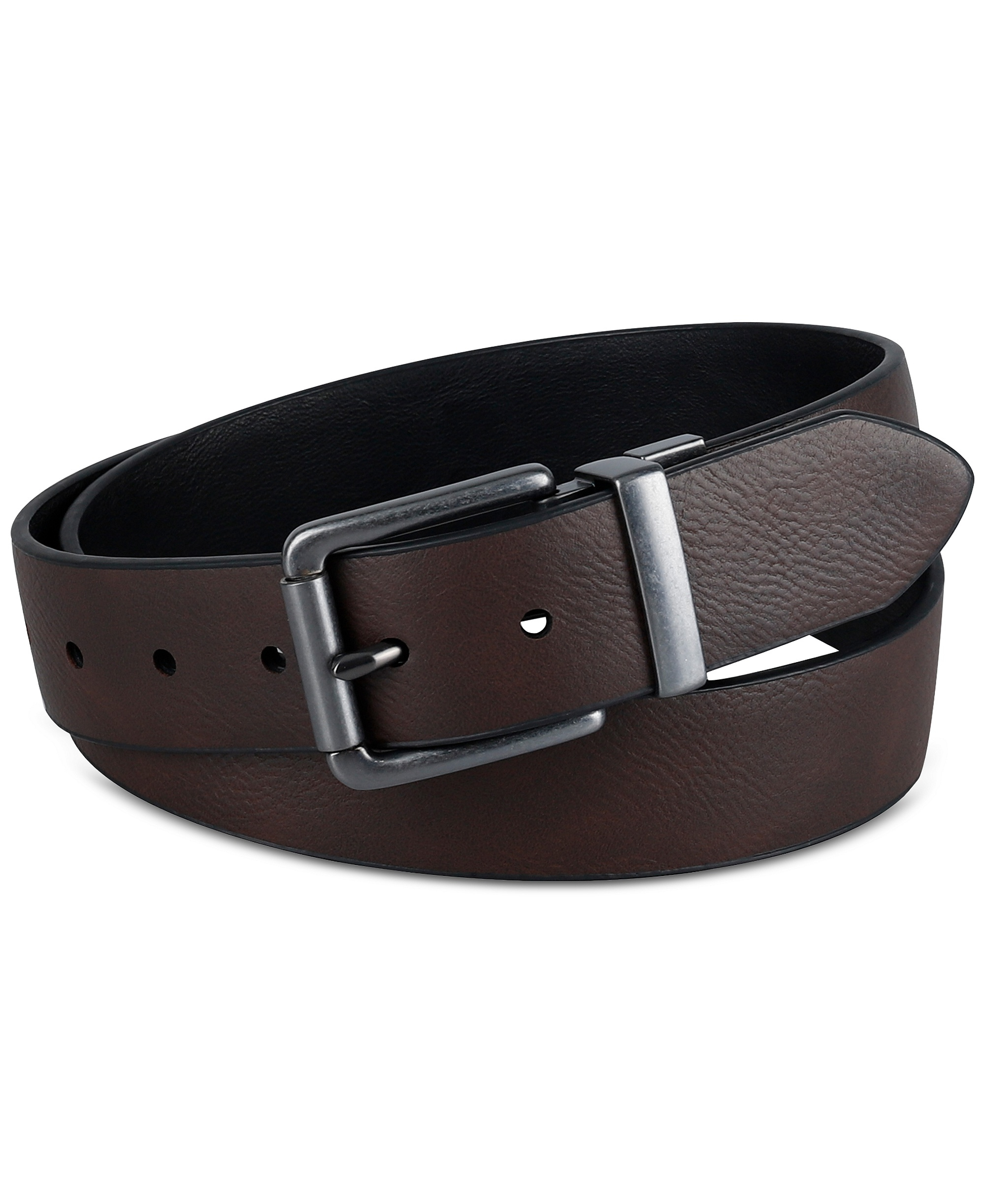 Levi's Men's Logo Buckle Stretch Reversible Leather Belt - Black/Brown