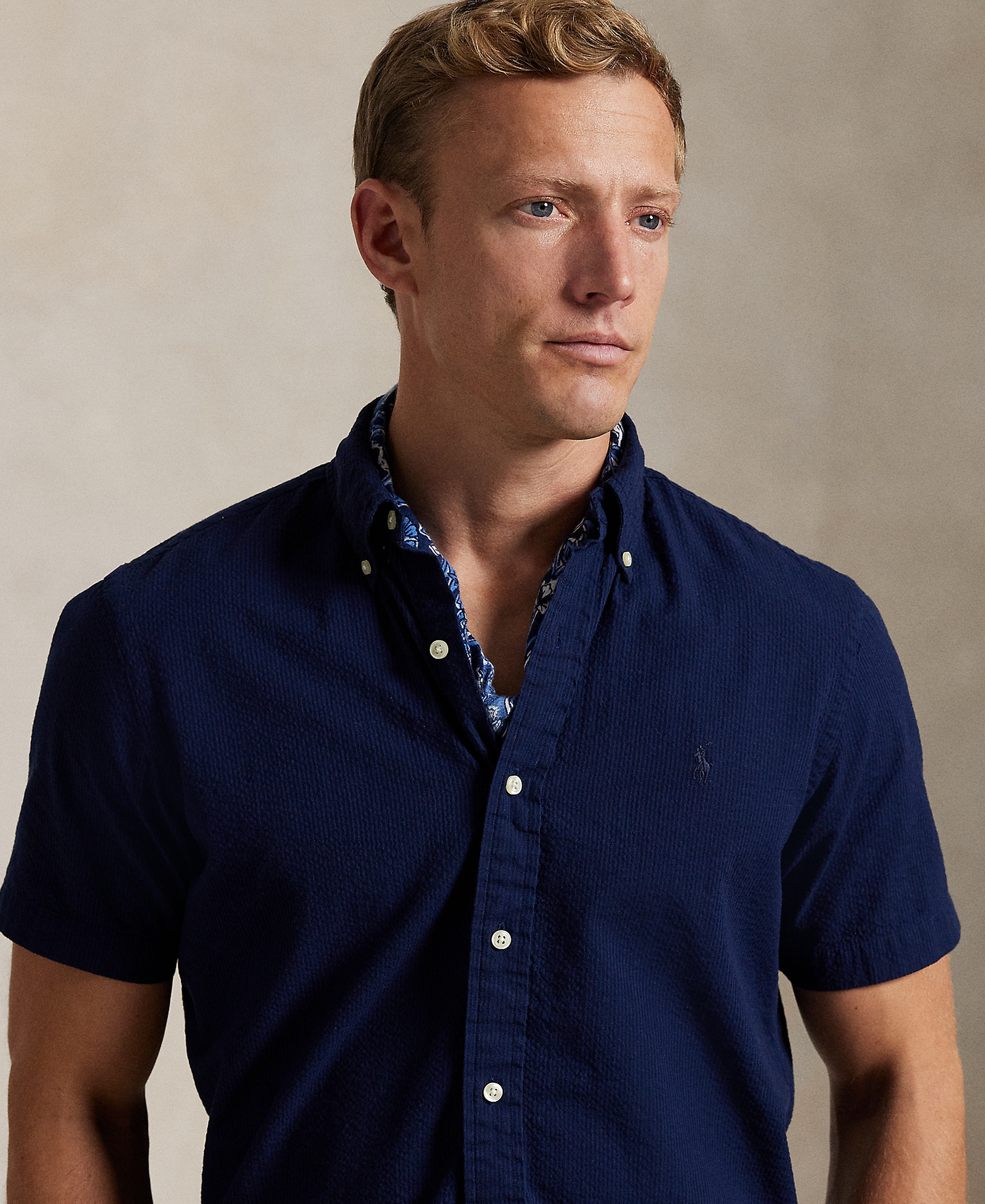 Polo Ralph Lauren Men's RL Prepster Classic-Fit Seersucker Shirt - Astoria Navy